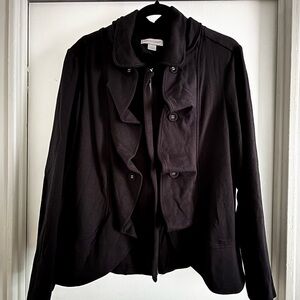 Christopher & Banks Black Ruffled Blazer